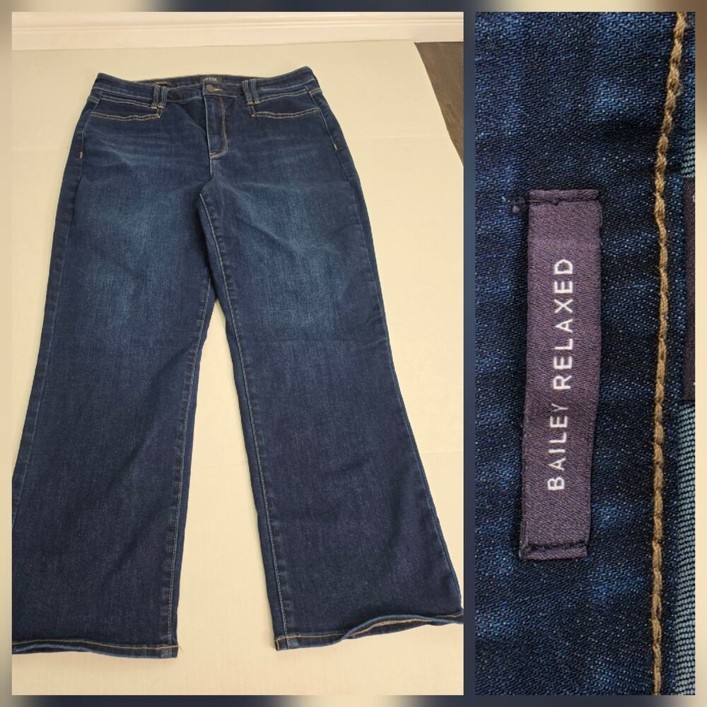 Not Your Daughters Jeans SZ 12 Bailey Relaxed Lift Tuck Straight Leg Dark Wash
